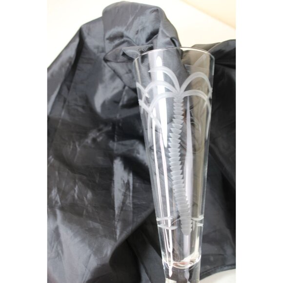 4 Rolf Palm Tree Etched Pilsners Glasses Tropical Clear 91330 Set - Picture 4 of 6